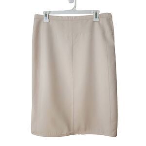 Narciso Rodriguez Ivory Skirt Size 10 Wool, Silk Lined AEFFE Designer Tailored
